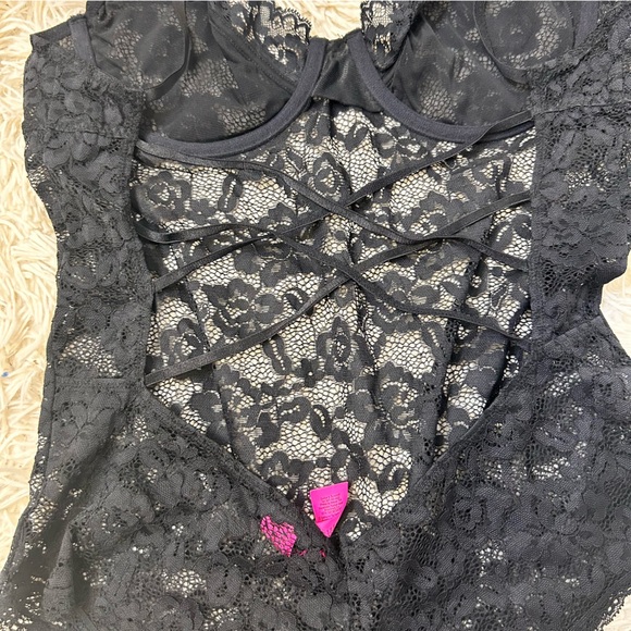 ◾️Lasenza Lace Lingerie Bodysuit With Criss Cross  Back Straps - Picture 7 of 11